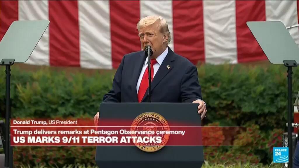 Trump gives memorial speech as the US marks 24 years since 9/11 terrorist attacks