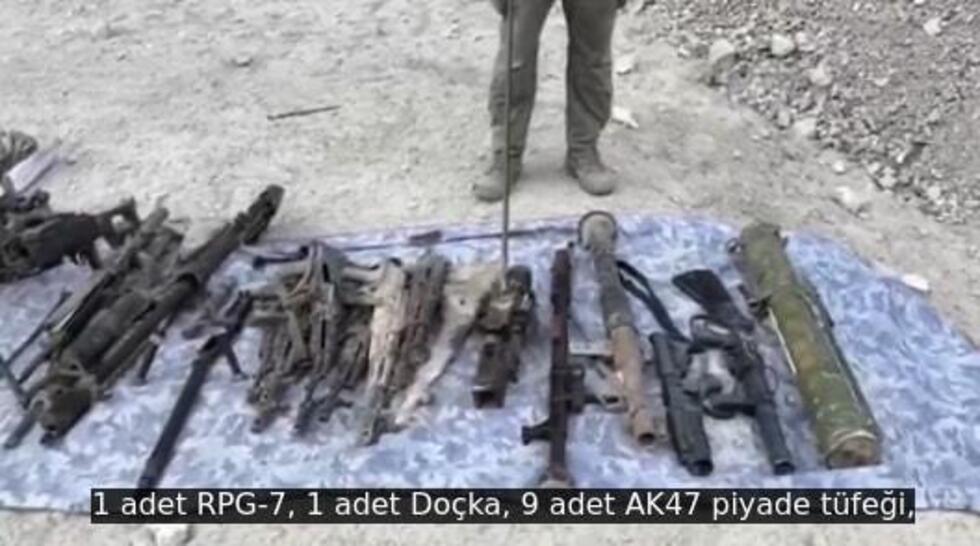 Sur cette vidéo publiée par le ministère turc de la Défense le 21 juin, un soldat turc énumère les armes saisies.