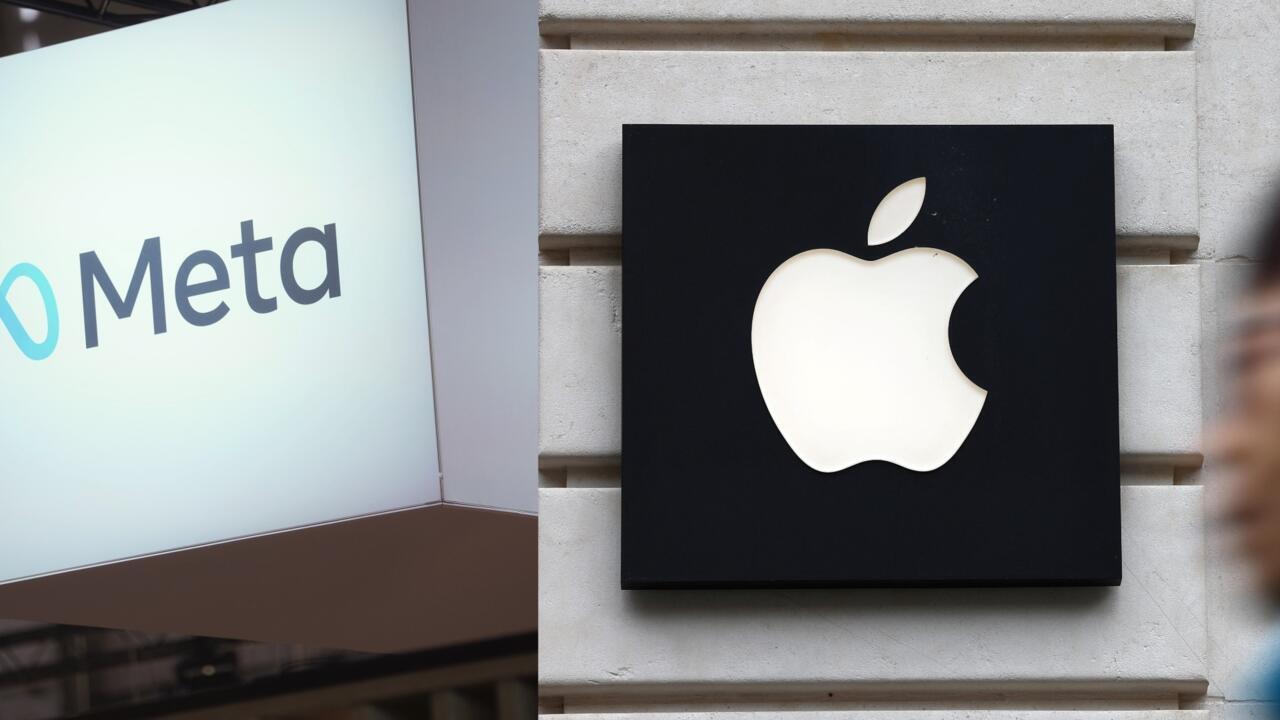 Meta y Apple, las dos empresas sancionadas por la Unión Europea acusadas por evadir prácticas antimonopolio.