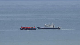 A boat thought to be carrying migrants escorted by a French gendarmerie vessel in the English Channel on September 4, 2024.
