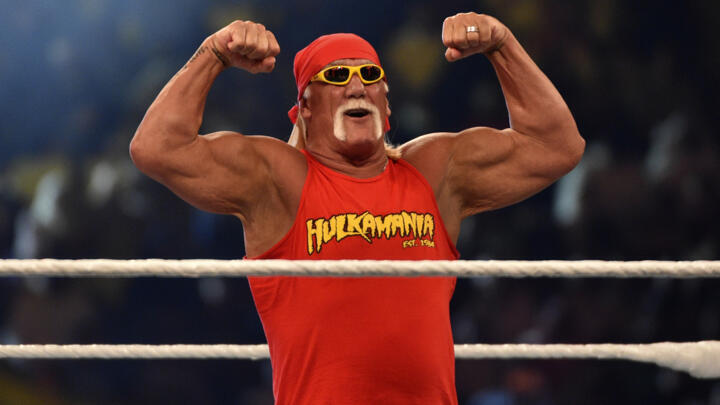 Wrestling legend Hulk Hogan was known for his all-American ring personality and his blond handlebar mustache.