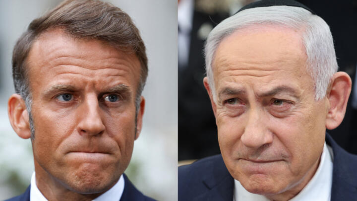 Archive photo of French President Emmanuel Macron (left) and Israeli Prime Minister Benjamin Netanyahu.
