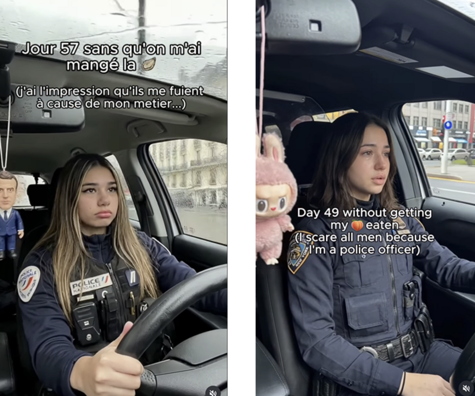 À gauche, le compte de kenzaflicsympa&nbsp;; à droite, le compte de copcake.her. Les deux comptes partagent des messages aux contenus très proches.