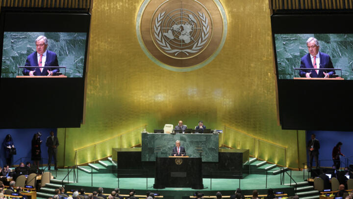 In this file photo, United Nations Secretary-General Antonio Guterres addresses the 78th Session of the UN General Assembly in New York City, US, on September 19, 2023. 