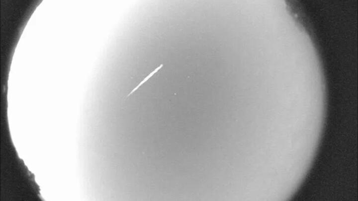 This photo provided by NASA shows an Eta Aquarid meteor streaking over northern Georgia on April 29, 2012.