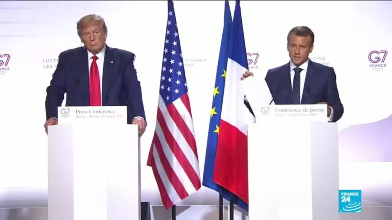 G7 Summit Emmanuel Macron Donald Trump Hold Joint Press Conference In Biarritz France 24