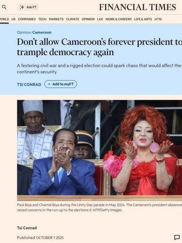 Le président camerounais Paul Biya candidat à un huitième mandat