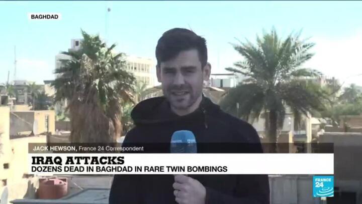 Dozens killed in double suicide bombing in Baghdad in first major attack in city centre in years