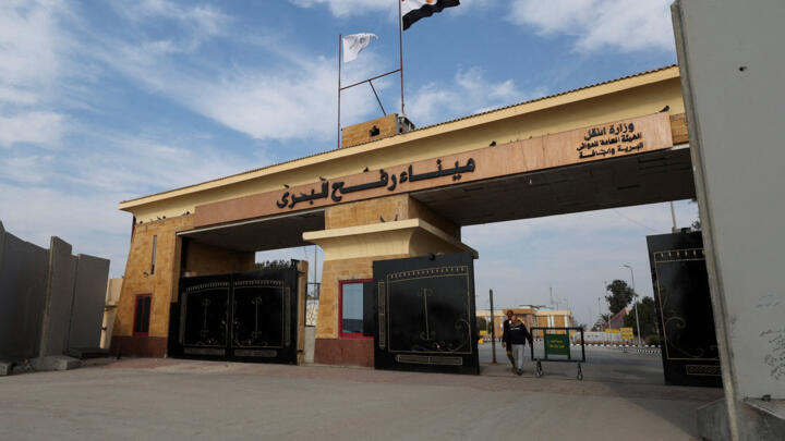 A view shows a gate at the Rafah border crossing, amid a ceasefire between Israel and Hamas, in Rafah, Egypt, January 28, 2025. 