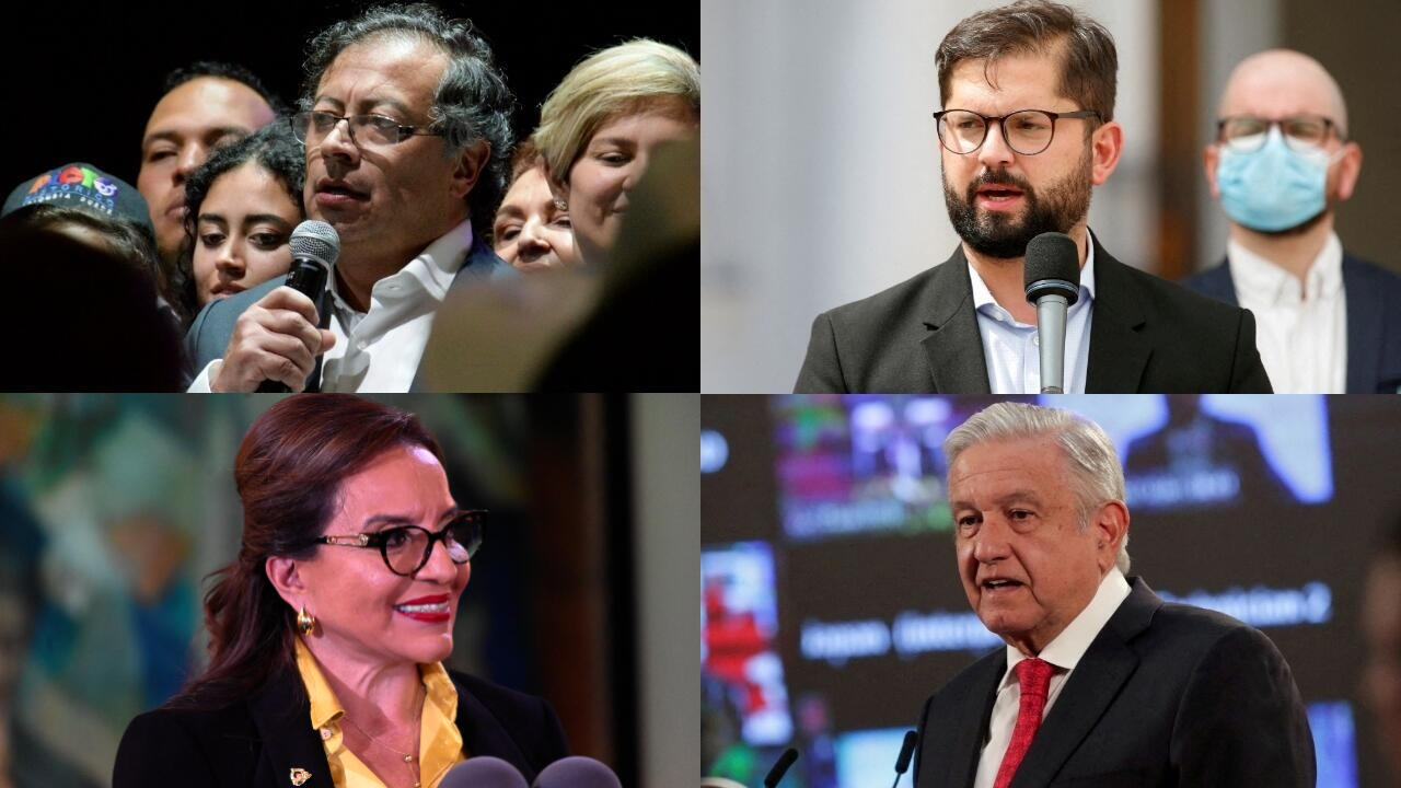 Gustavo Petro, Gabriel Boric, Xiomara Castro y Andrés Manuel López Obrador representan diferentes modelos de los nuevos gobiernos de izquierda que surgen en América Latina.