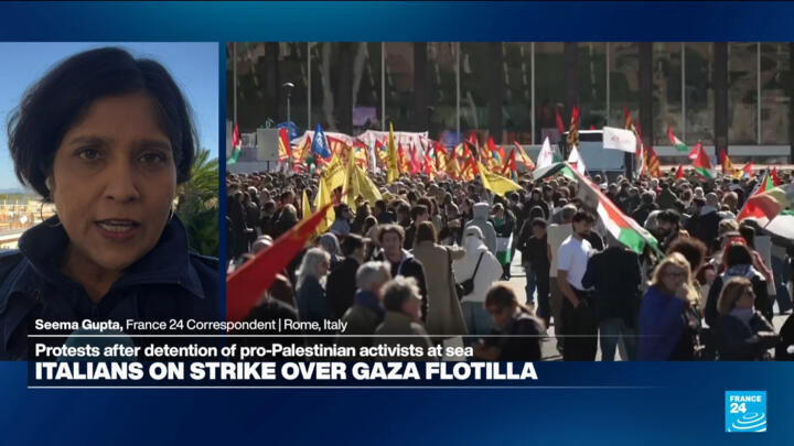 Italians on strike over Israel's arrest of Gaza flotilla activists