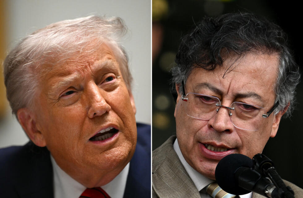 Una combinación de imágenes del 10 de diciembre de 2025 de los presidentes de EEUU, Donald Trump (izq.), y Colombia, Gustavo Petro, tomadas en Washington y Bogotá, respectivamente. 