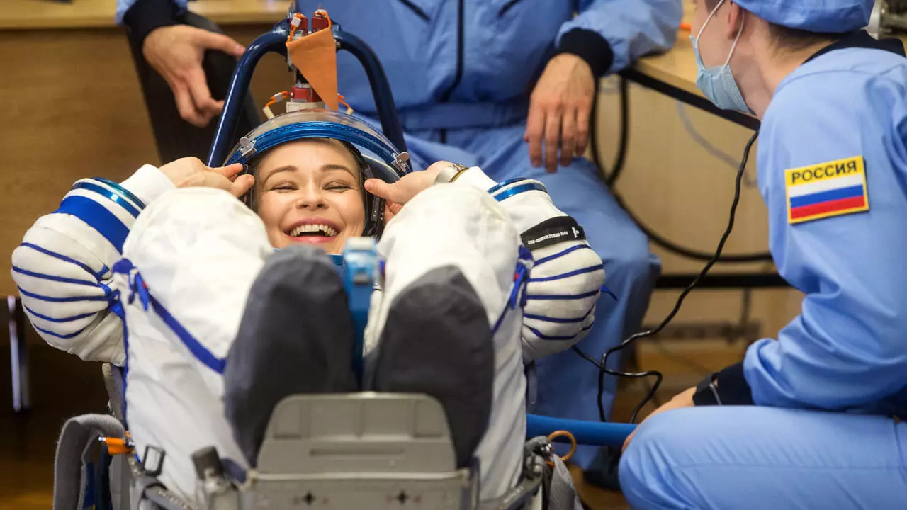 Russian actress Yulia Peresild spent 12 days on the International Space Station shooting scenes for the first movie in orbit