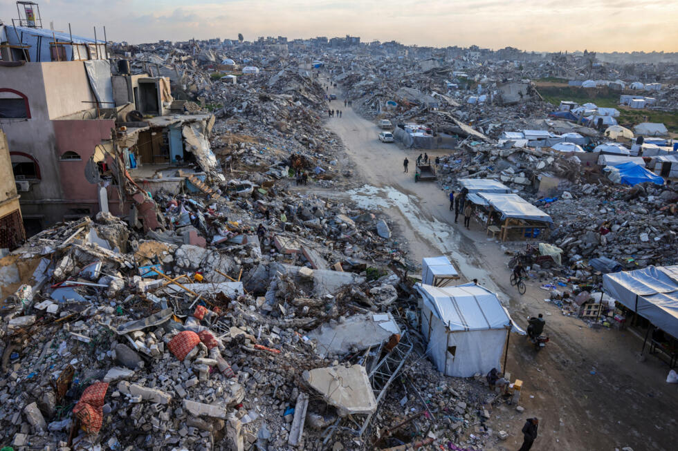 Dans les ruines de Beit Lahia, dans le nord de la bande de Gaza, le 4 mars 2025