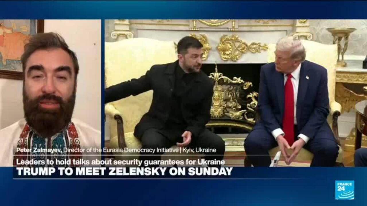 De Amerikaanse president Donald Trump zal zondag gesprekken voeren met Zelensky