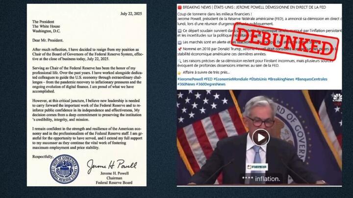 This letter and video that appear to announce Jerome Powell’s resignation were posted on social media on July 22, 2025. It turns out that they were both AI-generated.