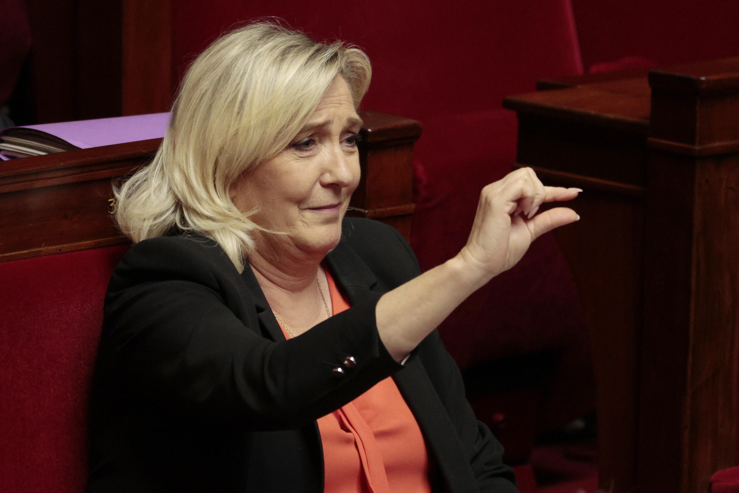 Archivo: Marine Le Pen el 31 de octubre de 2022 en la Asamblea Nacional francesa.
