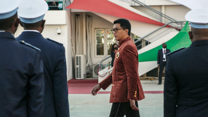 Malagasy President Andry Rajoelina during the Independence Day celebrations in Antananarivo, June 26, 2021.