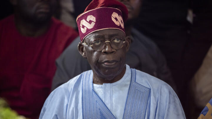 Bola Tinubu at his Party's campaign headquarters after winning the presidential elections in Abuja, Nigeria, March 1, 2023.