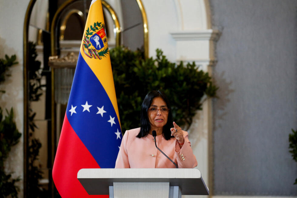 La vicepresidenta de Venezuela, Delcy Rodríguez, habla durante una sesión del Consejo Nacional para la Soberanía y la Paz, en Caracas, Venezuela, el 29 de septiembre de 2025.