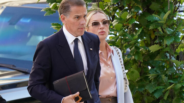 Hunter Biden, son of US President Joe Biden, arrives at the federal court with his wife Melissa Cohen Biden, June 4, 2024. 