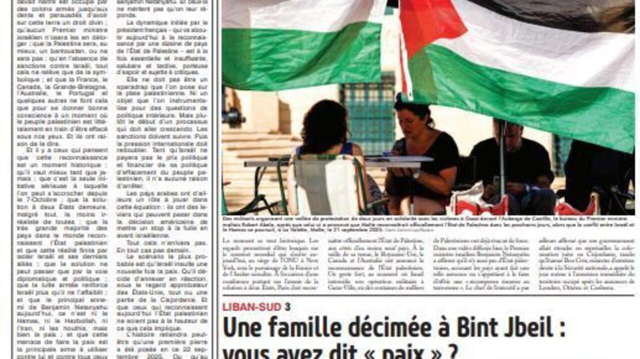 Reconnaissance de la Palestine : "Enfin, mais peut-être trop tard ?"