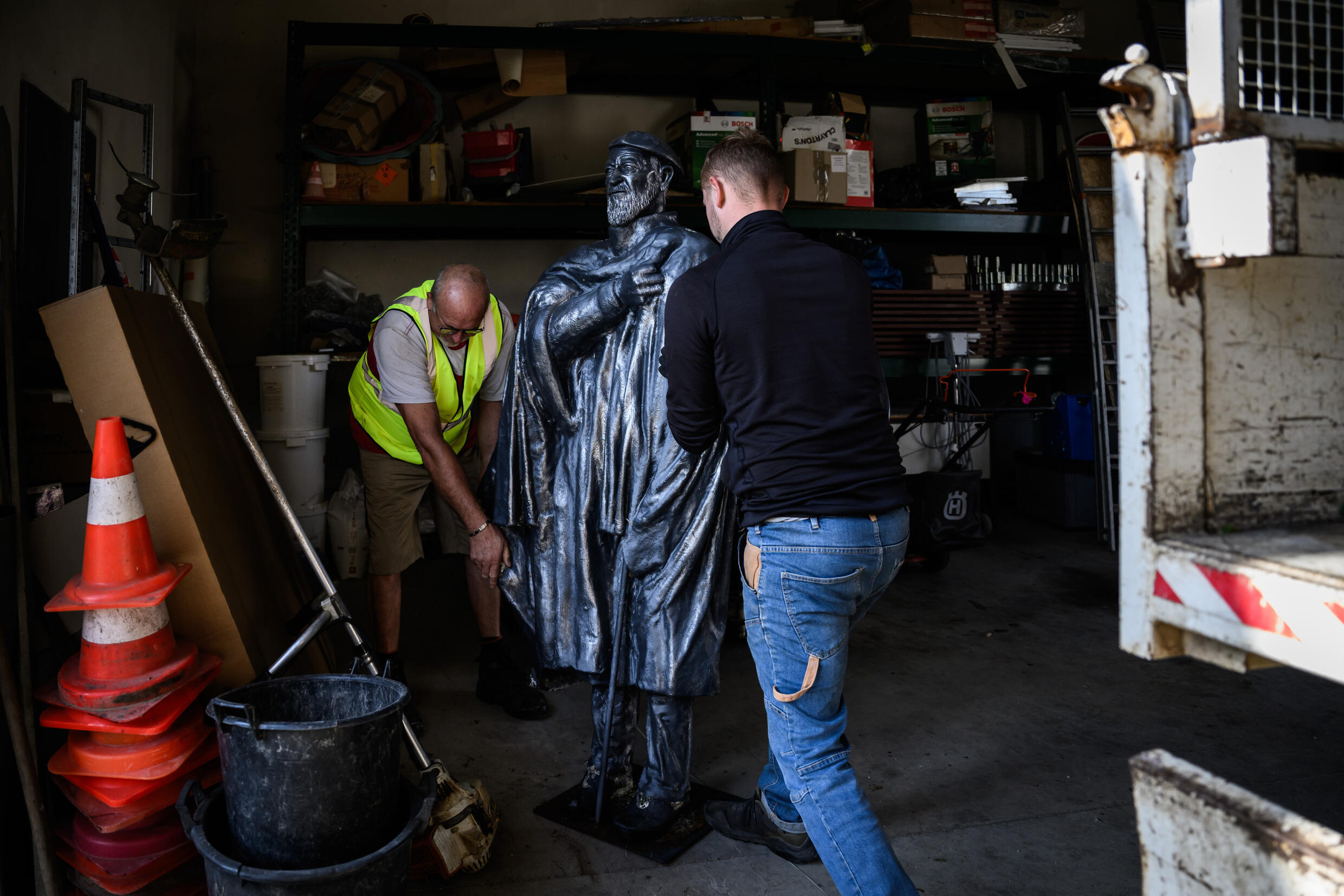 Statue of French charity icon Abbe Pierre removed after abuse claims