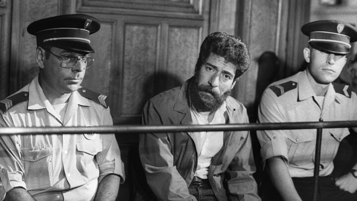 A Picture taken July 3, 1986 shows former Lebanese militiaman George Ibrahim Abdallah during his trial for being an accomplice in the murder of two diplomats.