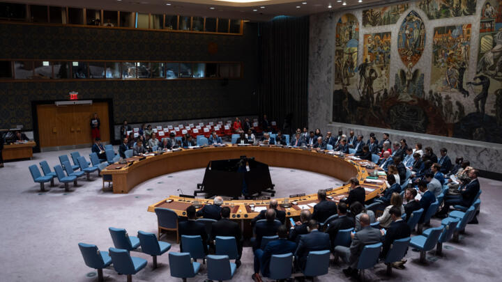 A general view of a Security Council meeting at the United Nations headquarters in New York, USA, Tuesday, September 23, 2025.