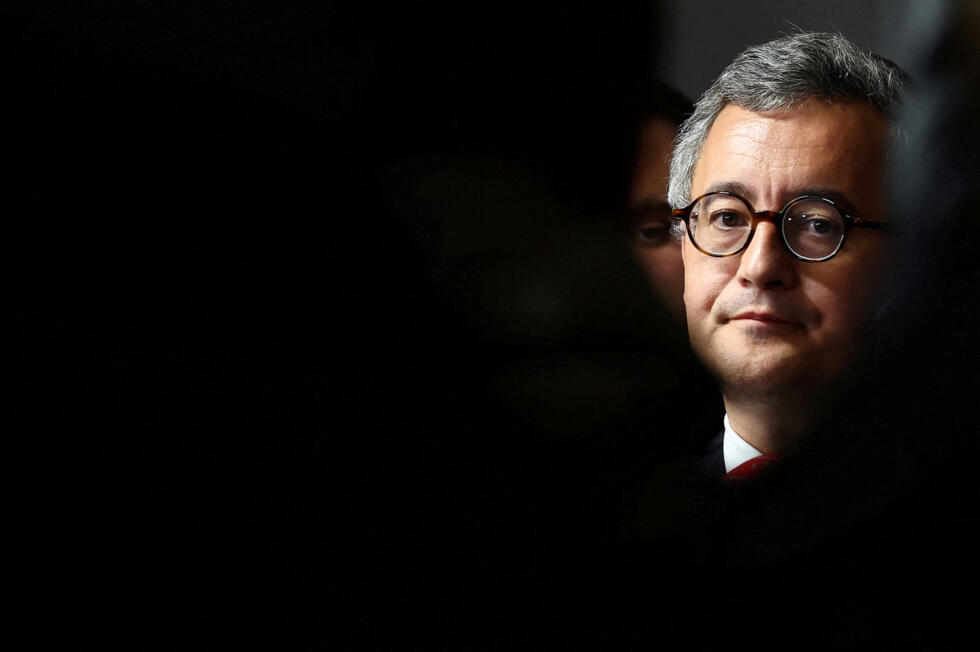 De Franse minister van Justitie Gerald Darmanin na een bijeenkomst over de georganiseerde misdaad in Marseille naar aanleiding van de dood van Mehdi Kessaci.