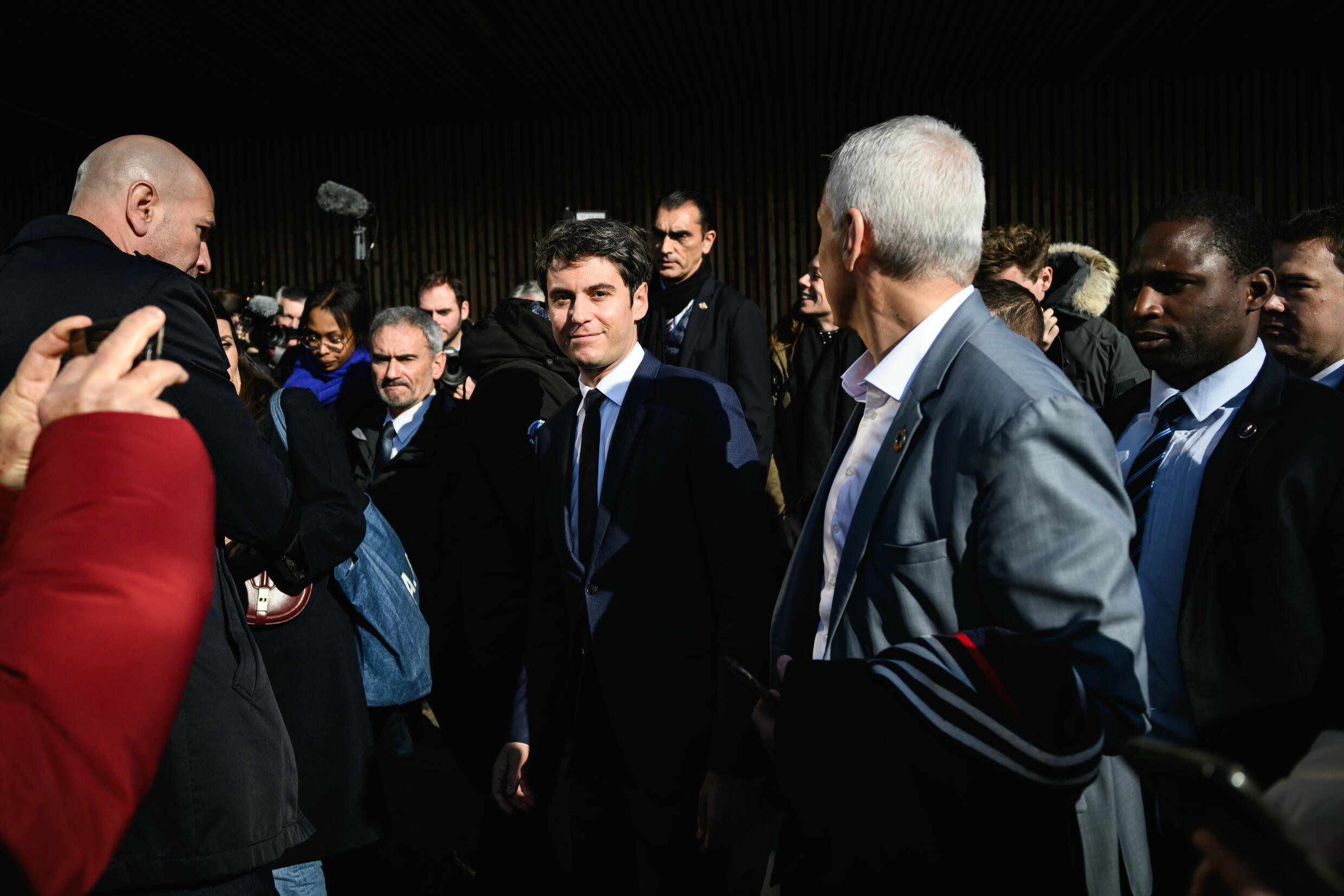 Le Premier ministre Gabriel Attal lors d'un déplacement à Orliénas, dans le Rhône, le 20 janvier 2024.