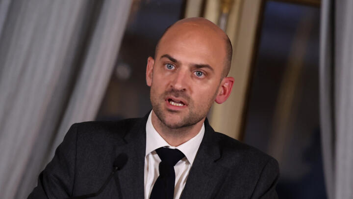 France's outgoing Minister of Foreign Affairs Jean-Noel Barrot speaks to the media after Mideast talks with his counterparts from European and Arab countries and French President Emmanuel Macron.
