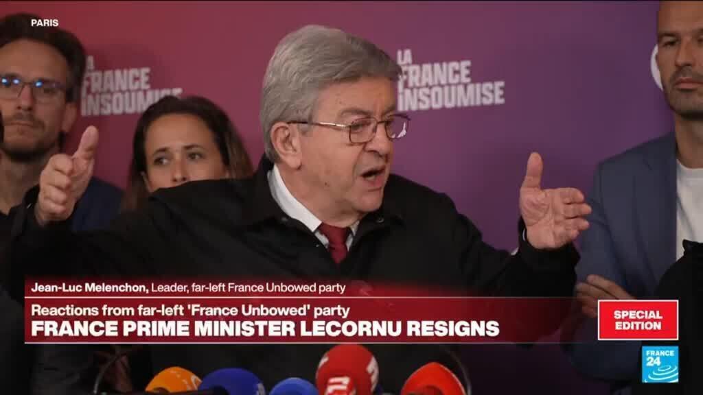 France: Opposition leader Melenchon reacts to PM Lecornu's resignation