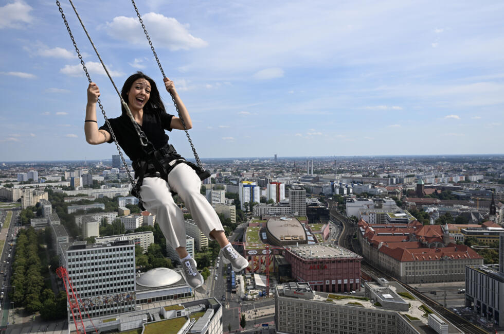 'Flying over Berlin' on Europe's highest swing