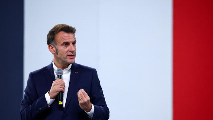 French President Emmanuel Macron speaks as part of a three-day visit to China.