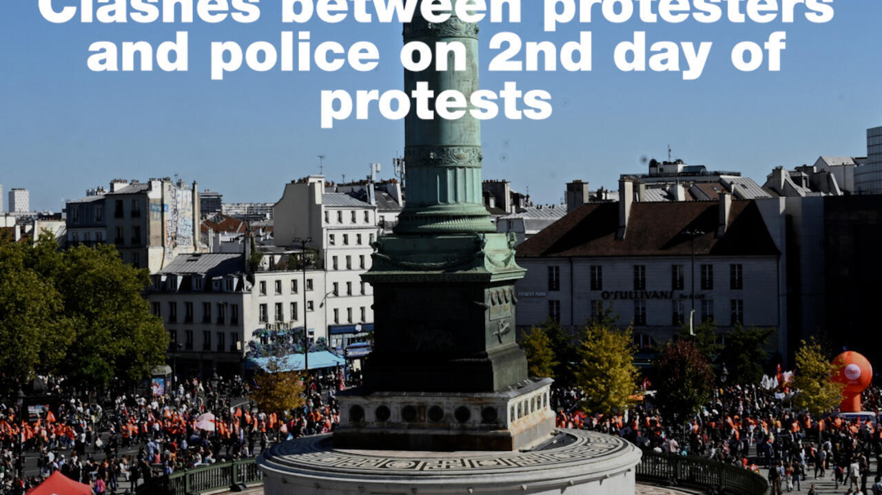 France: Clashes between protesters and police on second day of demonstrations