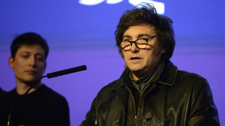 Argentina's President Javier Milei speaks after the provincial midterm elections in La Plata, Buenos Aires province, Argentina on September 7, 2025. 