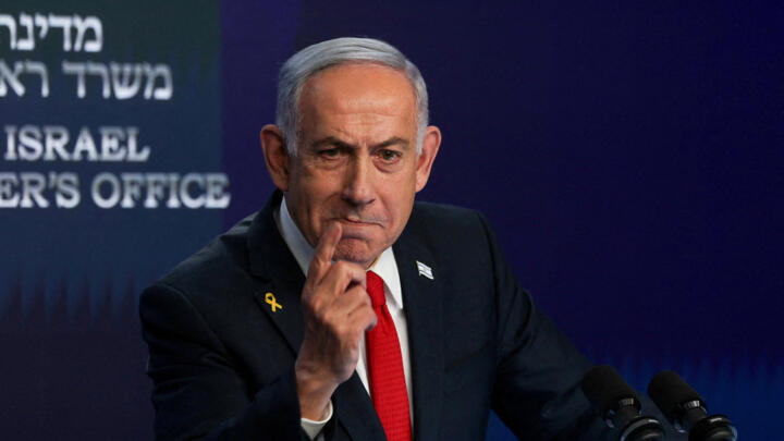 Israeli Prime Minister Benjamin Netanyahu speaks during a press conference in Jerusalem, May 21, 2025.