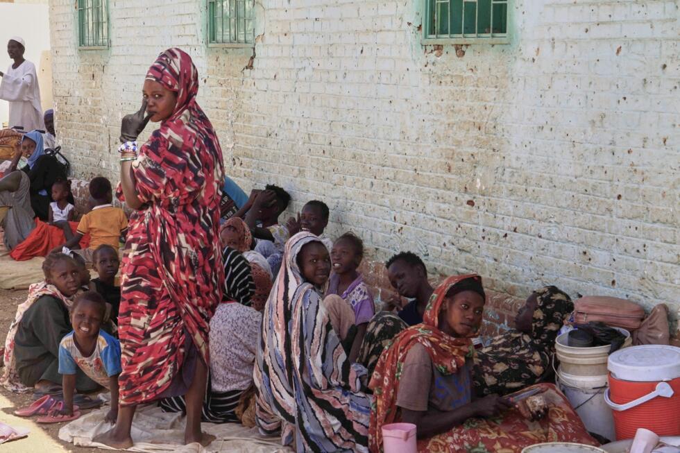 Displaced Sudanese families find refuge in a school after being evacuated by the Sudanese army in Omdurman, Sudan, on March 23, 2025.