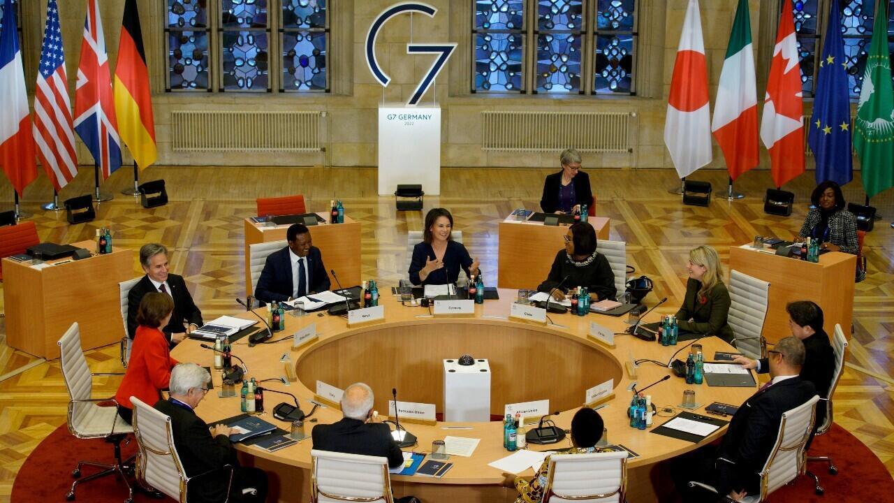 Archivo-Los ministros de relaciones Exteriores del G7, al término de una cumbre, en el Ayuntamiento de Muenster, Alemania 4 de noviembre de 2022.