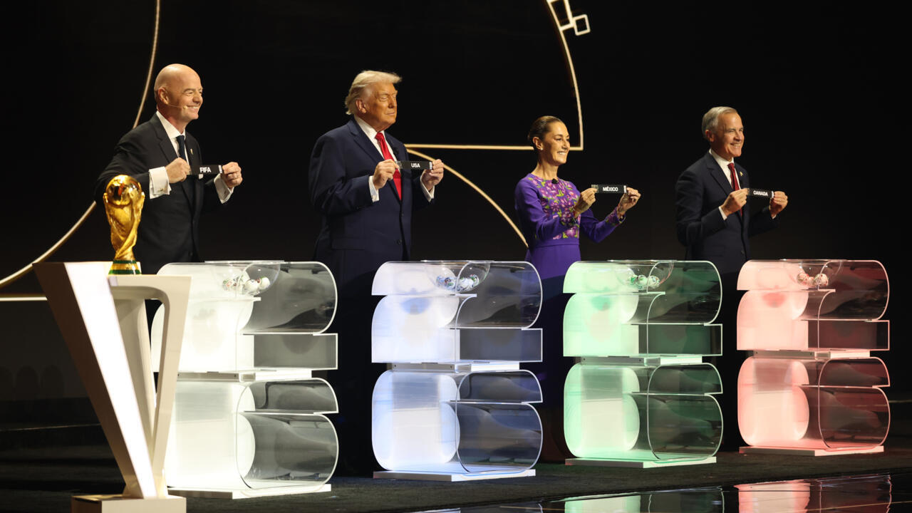 FIFA President Gianni Infantino, US President Donald Trump, Mexico's President Claudia Sheinbaum and Canada's Prime Minister Mark Carney took part in the draw for the 2026 FIFA World Cup