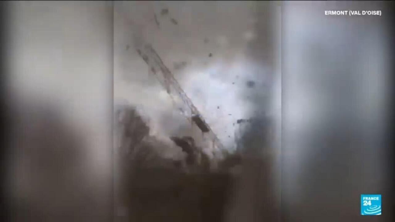 Val-d'Oise : une tornade renverse trois grues et fait un mort