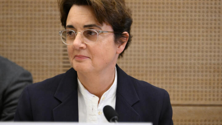 Laurence des Cars, director of Le Louvre museum, attends a hearing at the Culture commission of the Senate in Paris on October 22, 2025.