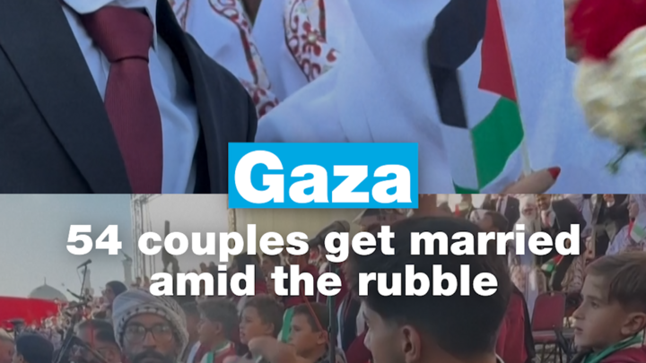 In Gaza, a mass wedding of 54 couples brings hope amid destruction
