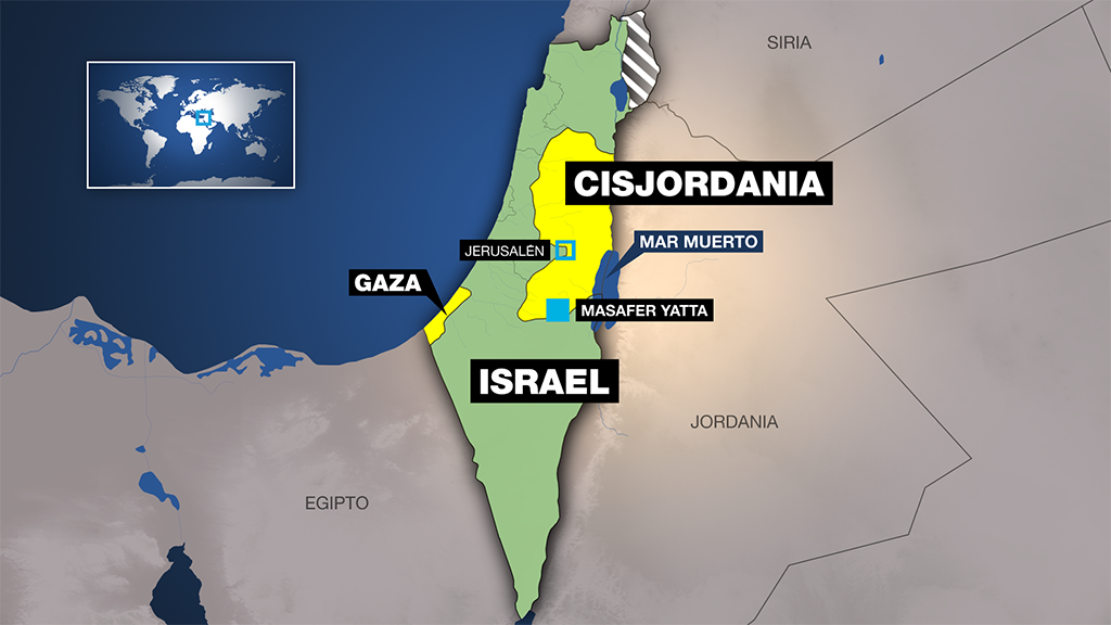 Os assentamentos de Masafer Yatta estão localizados no sul de Hebrã, na Cisjordânia ocupada.