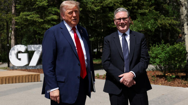 US President Donald Trump and UK Prime Minister Keir Starmer, seen here at a G7 summit, have enjoyed a cordial relationship despite their differing politics