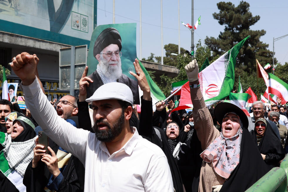 Iranians rally in support of their leaders, in Tehran.