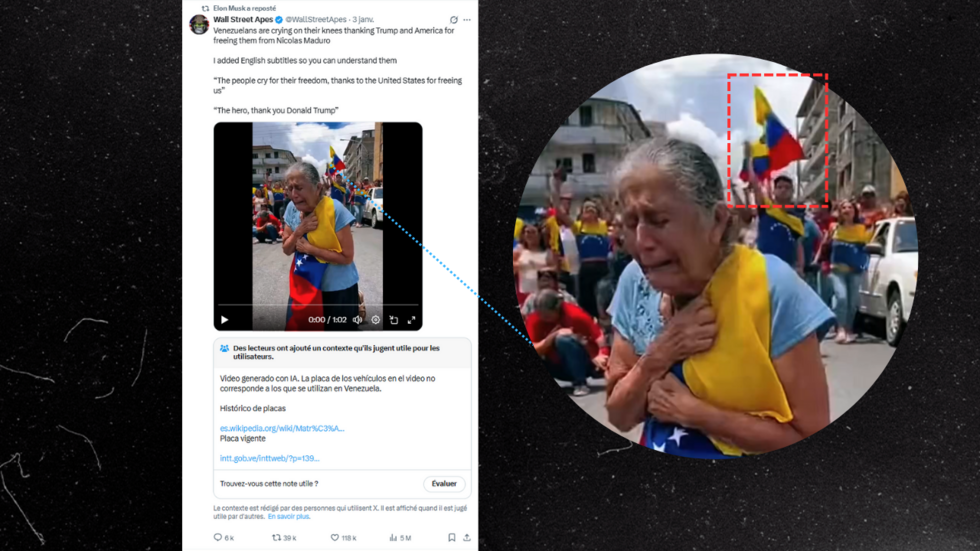 Στο πρώτο απόσπασμα του βίντεο που δημοσίευσε η Wall Street Apes, ένας διαδηλωτής κρατάει μια σημαία χωρίς ορατό κοντάρι, με μια σημαία να κυματίζει στον αέρα χωρίς υποστήριξη (δείτε το κόκκινο τετράγωνο στα δεξιά)