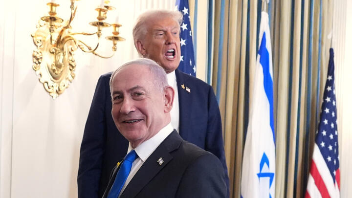 President Donald Trump speaks after a press conference with Israeli Prime Minister Benjamin Netanyahu, following the announcement of a peace plan for Gaza, September 29, 2025, in Washington.