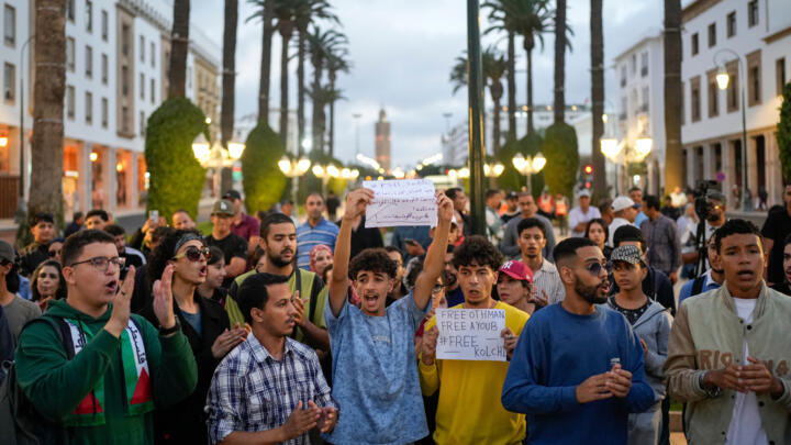 People take part in a youth-led protest against corruption calling for healthcare and education reform, in Rabat, Morocco on October 4, 2025.
